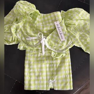 For Love and Lemons Green Gingham Set